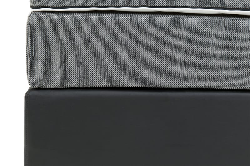 Komplett Sängpaket Romance Lyx 120x200 Konstläder/Tyg - Svart|Ljusgrå - Möbler - Säng - Kontinentalsäng