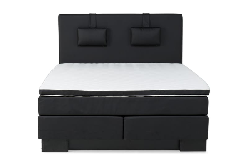 Komplett Sängpaket Romance Lyx 160x200 Konstläder Sockel - Svart - Komplett sängpaket - Kontinentalsäng - Dubbelsäng