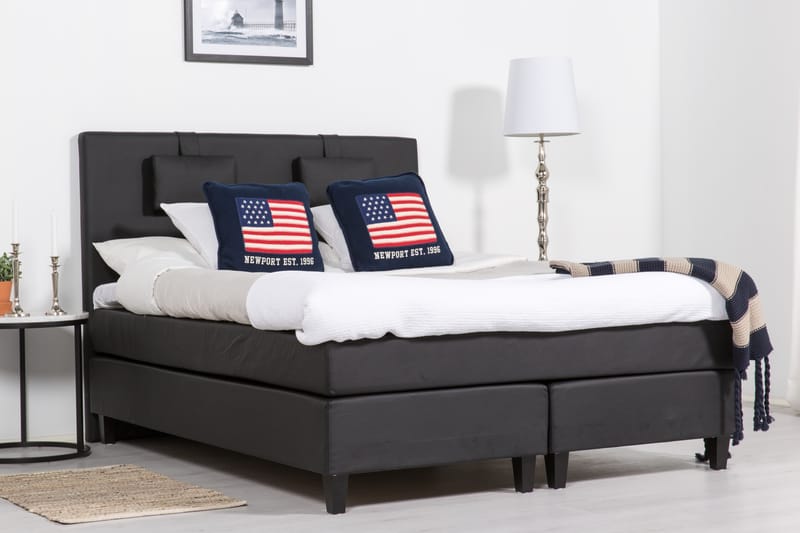 Komplett Sängpaket Romance Lyx 160x200 Konstläder - Svart - Möbler - Säng - Kontinentalsäng