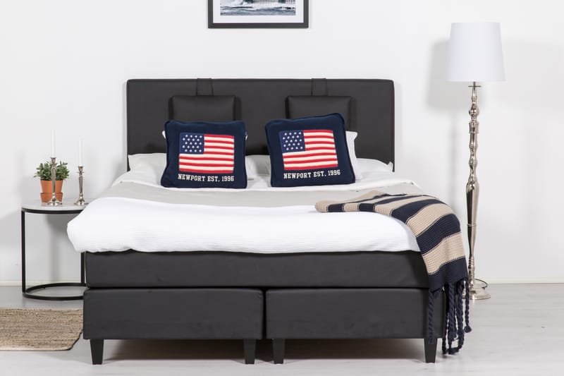 Komplett Sängpaket Romance Lyx 160x200 Konstläder - Svart - Möbler - Säng - Kontinentalsäng