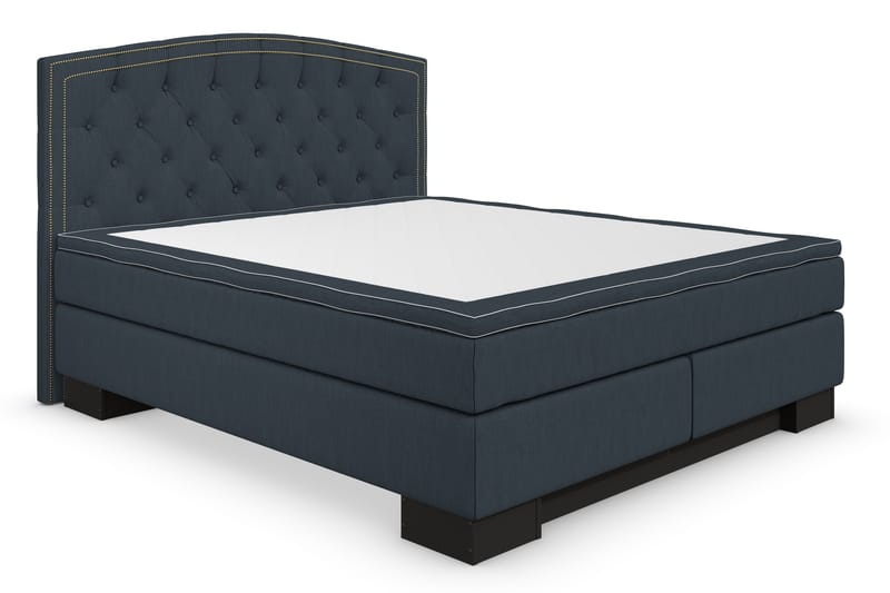 Komplett Sängpaket Romance Lyx 160x210 Cesaro Sänggavel Sv - Mörkblå - Kontinentalsäng - Dubbelsäng - Komplett sängpaket