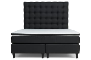 Komplett sängpaket Romance Lyx 180 Svart PU Svart Fyrkantig - Svart - Möbler - Säng - Kontinentalsäng