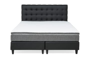 Komplett Sängpaket Romance Lyx 180x200 Konstläder/Tyg - Svart|Ljusgrå - Möbler - Säng - Kontinentalsäng