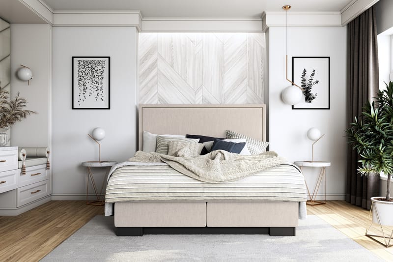 Komplett Sängpaket Romance Lyx 180x210 Cesaro Gavel Rak - Beige - Möbler - Säng - Kontinentalsäng