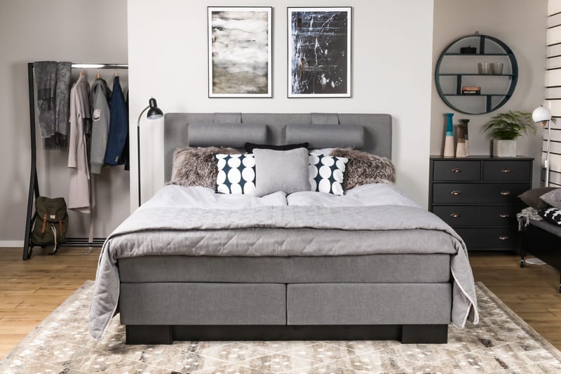 Komplett Sängpaket Romance Lyx 210x210 - Ljusgrå - Möbler - Säng - Kontinentalsäng