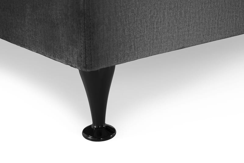 Komplett Sängpaket Royal Velvet Komplett 180x200 - Mörkgrå Sammet|Låga Svarta Ben - Möbler - Säng - Kontinentalsäng