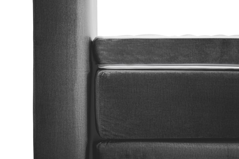 Komplett Sängpaket Royal Velvet Komplett 180x200 - Mörkgrå Sammet|Låga Svarta Ben - Möbler - Säng - Kontinentalsäng