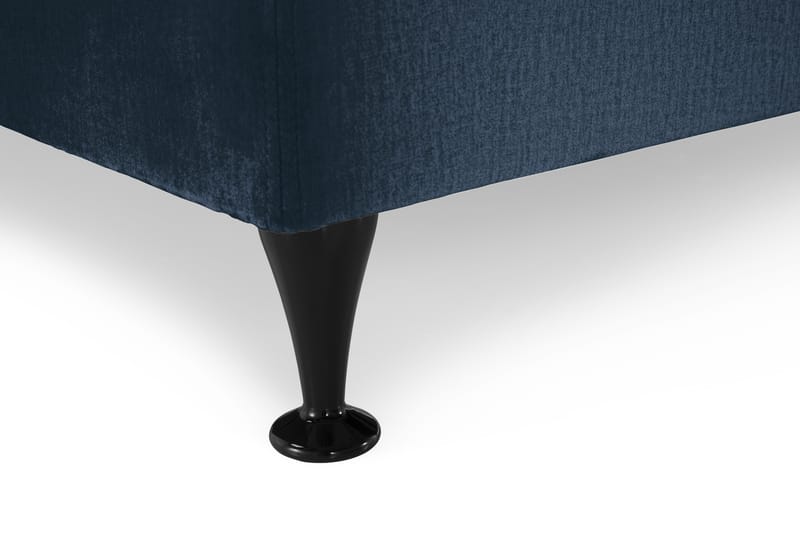 Komplett Sängpaket Torsö 160x200 - Mörkblå Sammet|Låga Svarta Ben - Möbler - Säng - Kontinentalsäng