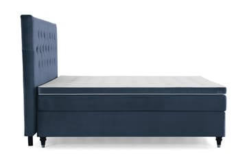 Komplett Sängpaket Torsö 160x200 - Mörkblå Sammet|Svarvade Ben - Möbler - Säng - Kontinentalsäng