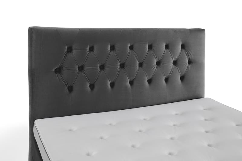 Komplett Sängpaket Torsö 160x200 - Mörkgrå Sammet|Låga Guldben - Möbler - Säng - Kontinentalsäng