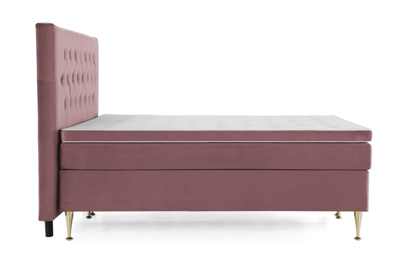 Komplett Sängpaket Torsö 160x200 - Rosa Sammet|Höga Guldben - Möbler - Säng - Kontinentalsäng