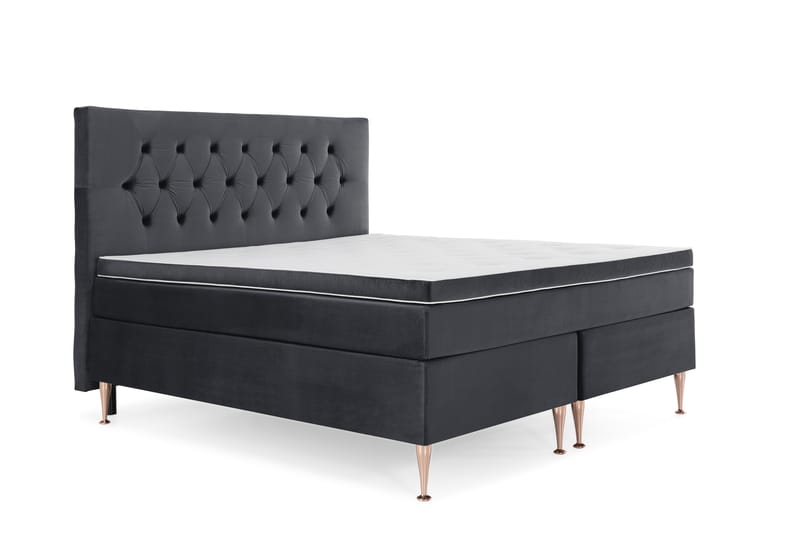 Komplett Sängpaket Torsö 160x200 - Svart Sammet|Höga Rosében - Möbler - Säng - Kontinentalsäng