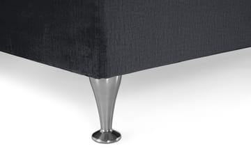 Komplett Sängpaket Torsö 160x200 - Svart Sammet|Låga Silverben - Möbler - Säng - Kontinentalsäng