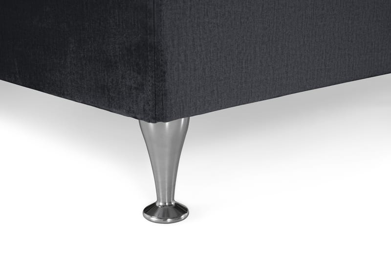 Komplett Sängpaket Torsö 160x200 - Svart Sammet|Låga Silverben - Möbler - Säng - Kontinentalsäng