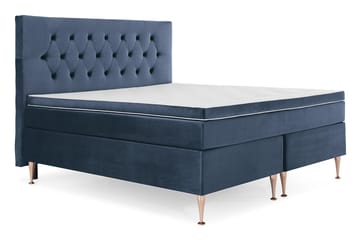 Komplett Sängpaket Torsö 180x200 - Mörkblå Sammet|Höga Rosében - Möbler - Säng - Kontinentalsäng