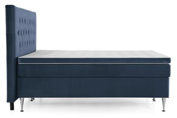 Komplett Sängpaket Torsö 180x200 - Mörkblå Sammet|Höga Silverben - Möbler - Säng - Kontinentalsäng