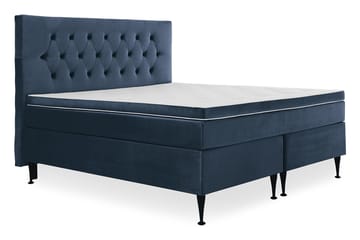 Komplett Sängpaket Torsö 180x200 - Mörkblå Sammet|Höga Svarta Ben - Möbler - Säng - Kontinentalsäng