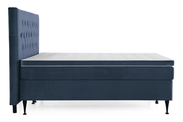 Komplett Sängpaket Torsö 180x200 - Mörkblå Sammet|Höga Svarta Ben - Möbler - Säng - Kontinentalsäng