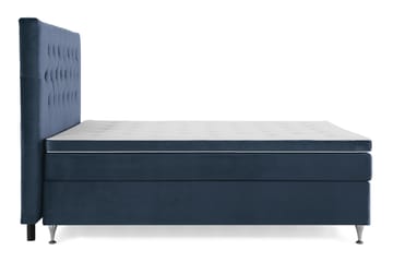 Komplett Sängpaket Torsö 180x200 - Mörkblå Sammet|Låga Silverben - Möbler - Säng - Kontinentalsäng
