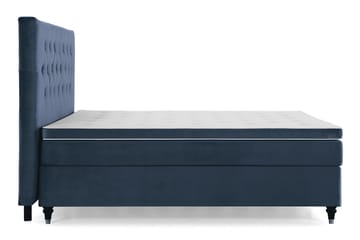 Komplett Sängpaket Torsö 180x200 - Mörkblå Sammet|Svarvade Ben - Möbler - Säng - Kontinentalsäng