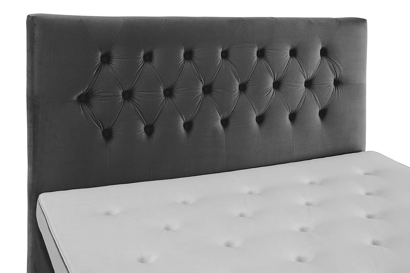 Komplett Sängpaket Torsö 180x200 - Mörkgrå Sammet|Höga Silverben - Möbler - Säng - Kontinentalsäng