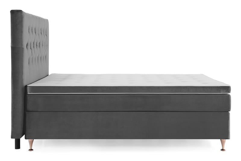 Komplett Sängpaket Torsö 180x200 - Mörkgrå Sammet|Låga Rosében - Möbler - Säng - Kontinentalsäng
