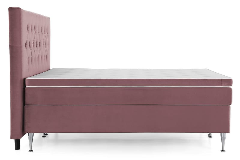 Komplett Sängpaket Torsö 180x200 - Rosa Sammet|Höga Silverben - Möbler - Säng - Kontinentalsäng