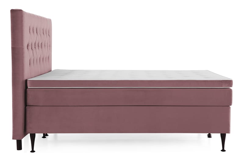 Komplett Sängpaket Torsö 180x200 - Rosa Sammet|Höga Svarta Ben - Möbler - Säng - Kontinentalsäng