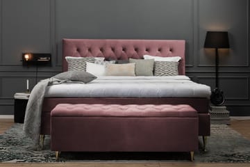 Komplett Sängpaket Torsö 180x200 - Rosa Sammet|Låga Svarta Ben - Möbler - Säng - Kontinentalsäng