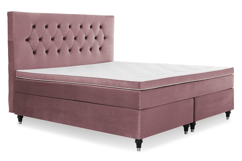 Komplett Sängpaket Torsö 180x200 - Rosa Sammet|Svarvade Ben - Möbler - Säng - Kontinentalsäng