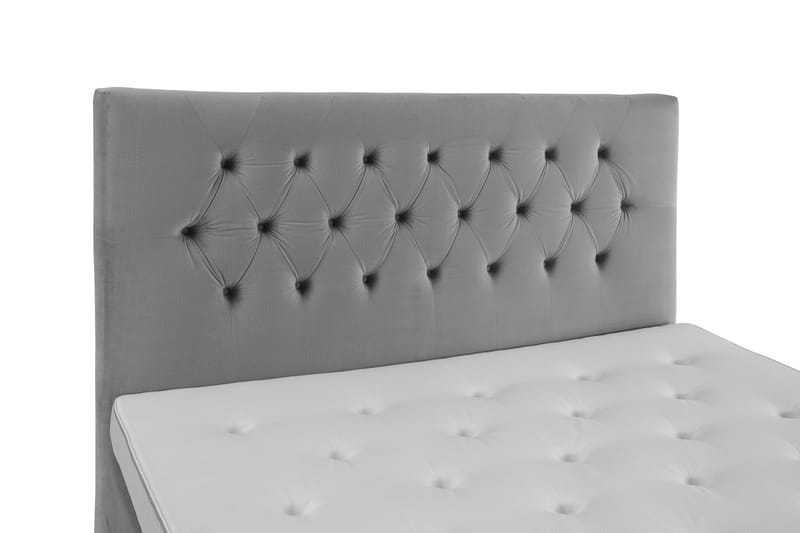 Komplett Sängpaket Torsö 210x210 - Ljusgrå Sammet|Höga Rosében - Möbler - Säng - Kontinentalsäng