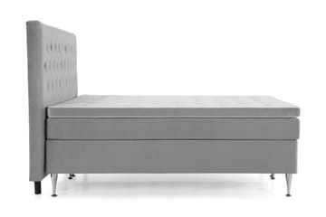Komplett Sängpaket Torsö 210x210 - Ljusgrå Sammet|Höga Silverben - Möbler - Säng - Kontinentalsäng