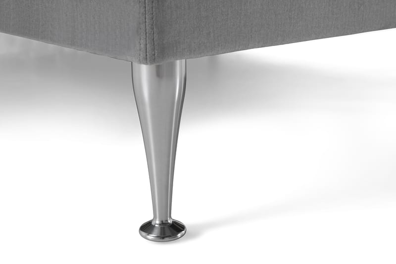 Komplett Sängpaket Torsö 210x210 - Ljusgrå Sammet|Höga Silverben - Möbler - Säng - Kontinentalsäng