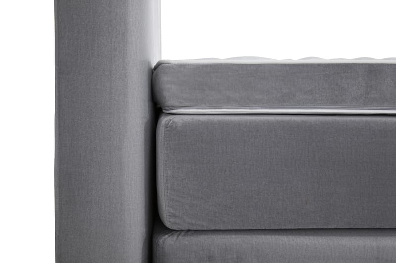 Komplett Sängpaket Torsö 210x210 - Ljusgrå Sammet|Låga Silverben - Möbler - Säng - Kontinentalsäng