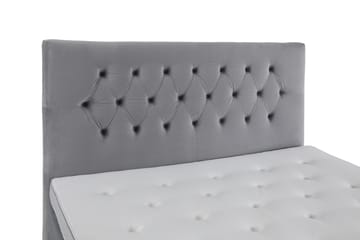 Komplett Sängpaket Torsö 210x210 - Ljusgrå Sammet|Låga Silverben - Möbler - Säng - Kontinentalsäng