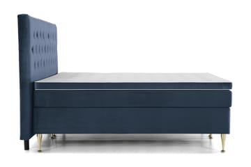 Komplett Sängpaket Torsö 210x210 - Mörkblå Sammet|Höga Guldben - Möbler - Säng - Kontinentalsäng