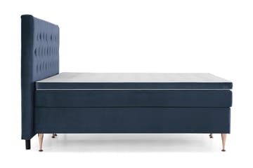 Komplett Sängpaket Torsö 210x210 - Mörkblå Sammet|Höga Rosében - Möbler - Säng - Kontinentalsäng