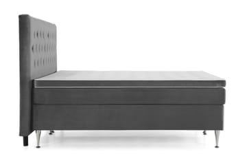 Komplett Sängpaket Torsö 210x210 - Mörkgrå Sammet|Höga Silverben - Möbler - Säng - Kontinentalsäng