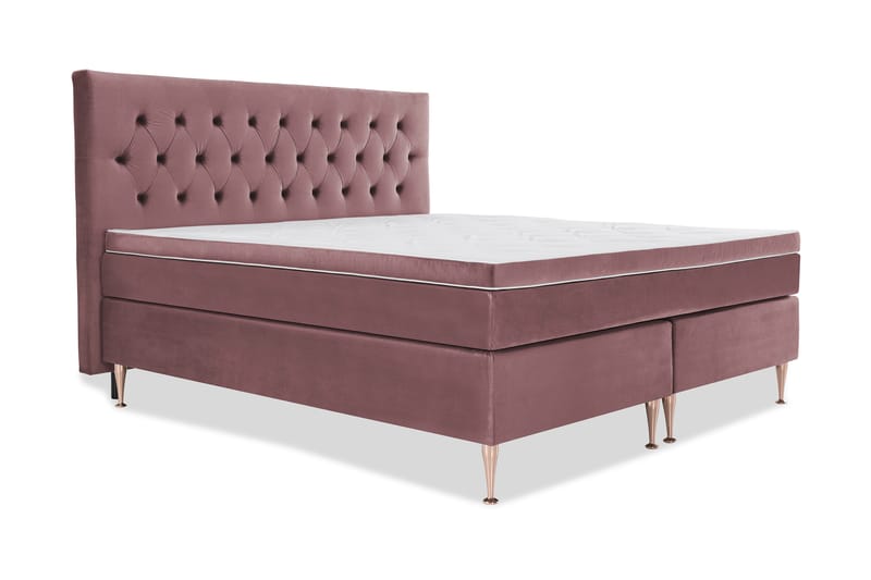 Komplett Sängpaket Torsö 210x210 - Rosa Sammet|Höga Rosében - Möbler - Säng - Kontinentalsäng