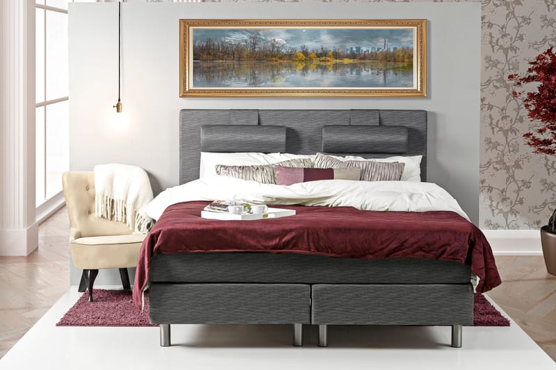 Komplett Sängpaket Palma 160x200 - Ancona Grå - Möbler - Säng - Kontinentalsäng