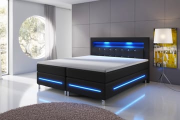 Komplett Sängpaket Pisa Lyx 140x200 LED Pikerad Gavel Konstl