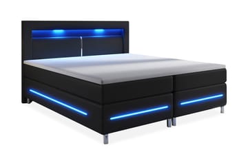 Komplett Sängpaket Pisa Lyx 140x200 LED Sänggavel Konstläder