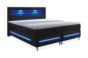 Komplett Sängpaket Pisa Lyx 180x200 LED Pikerad Gavel Konstl