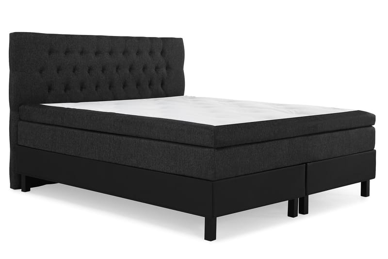 Komplett Sängpkt Lucky 160x200 Diamant Gavel Svart/Grå/PU - Latex - Möbler - Säng - Kontinentalsäng