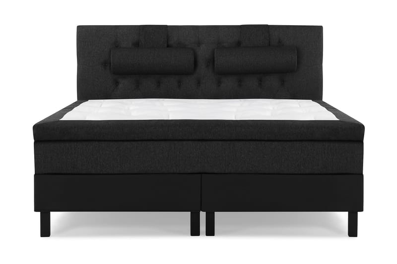 Komplett Sängpkt Olivia 160x200 Diamant Gavel Svart/Grå/PU - Latex Nackkudde Stor - Möbler - Säng - Kontinentalsäng