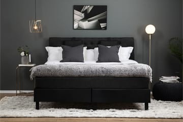 Komplett Sängpkt Olivia 160x200 Diamant Gavel Svart/Grå/PU - Memory Nackkudde Liten - Möbler - Säng - Kontinentalsäng