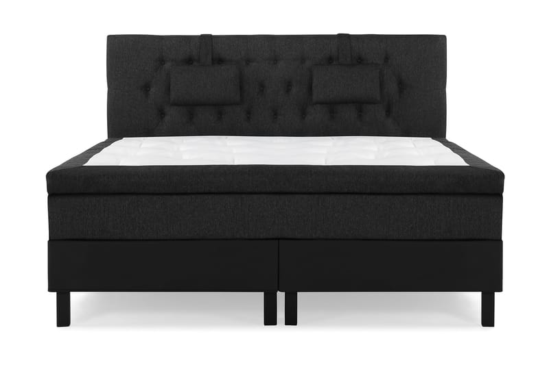 Komplett Sängpkt Olivia 160x200 Diamant Gavel Svart/Grå/PU - Memory Nackkudde Liten - Möbler - Säng - Kontinentalsäng