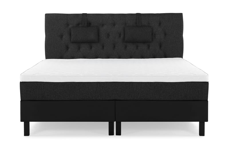 Komplett Sängpkt Olivia 160x200 Diamant Gavel Svart/Grå/PU - Skum Nackkudde Liten - Möbler - Säng - Kontinentalsäng