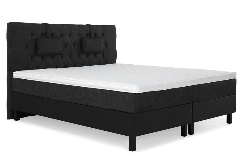Komplett Sängpkt Olivia 160x200 Diamant Gavel Svart/Grå/PU - Skum Nackkudde Liten - Möbler - Säng - Kontinentalsäng