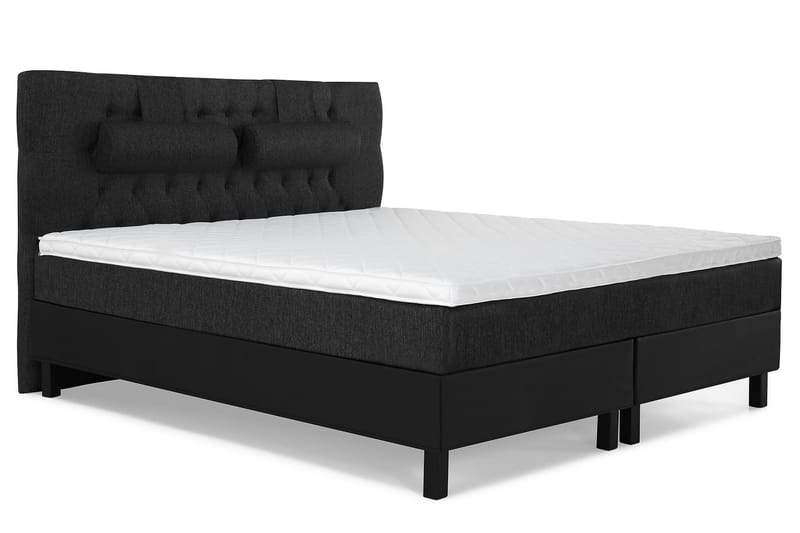 Komplett Sängpkt Olivia 160x200 Diamant Gavel Svart/Grå/PU - Skum Nackkudde Stor - Möbler - Säng - Kontinentalsäng
